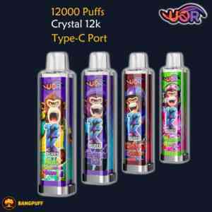 UOR Crystal 12000 puffs disposable vape compact rechargeable mesh coil type c vape 18ml