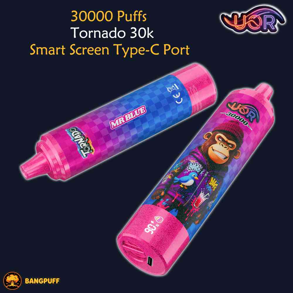 UOR Tornado 30000 puffs disposable vape compact rechargeable mesh coil type c vape 28ml