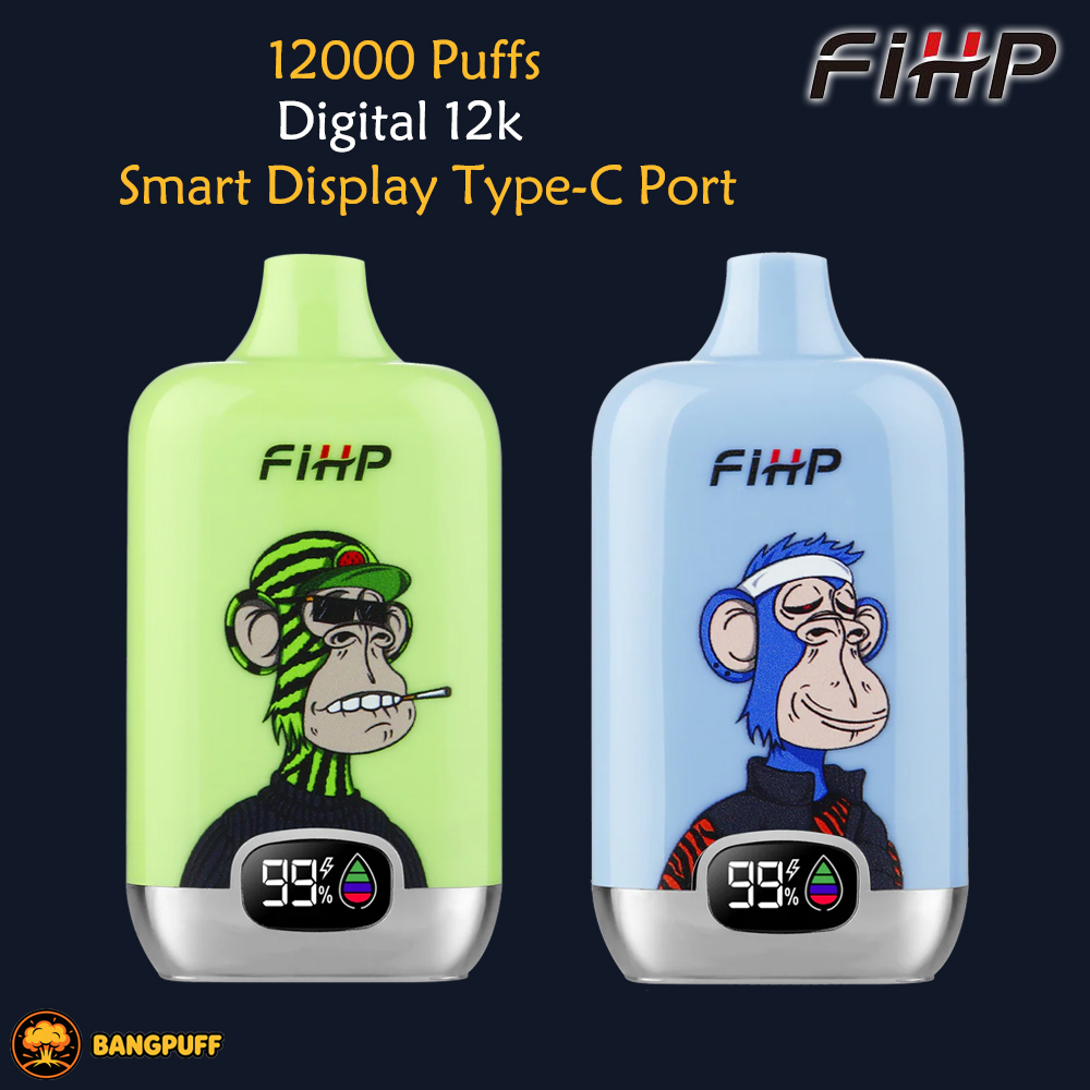 FIHP 12000 puffs disposable vape compact device with 20ml e liquid 650mAh battery 1.0 ohm mesh coil rechargeable vape