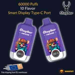 STAG BAR Nexus 60000 Puffs Disposable Vape with HD Mirror Screen, Free Shipping from EU Warehouse with 3-7 Days Delivery