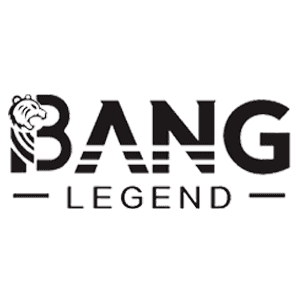 Stylized “BANG LEGEND” logo with a clenched fist forming the letter B in bold black text