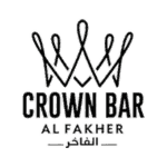 Stylized crown logo above the text “CROWN BAR AL FAKHER” with Arabic script below on a light background