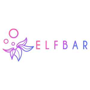 ELFBAR logo with stylized pink and purple floral graphic and gradient text